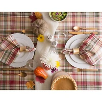 DII® 70" Give Thanks Plaid Round Tablecloth