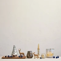 Hello Honey® 6" Antique Silver Finish Debossed Mercury Glass Taper Candle Holder