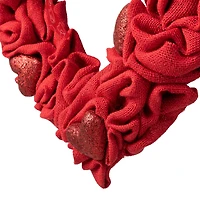Glitzhome® 19.25" Fabric Valentine's Heart Wreath