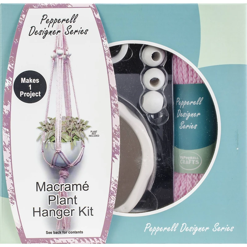Pepperell Designer Pink Macramé Plant Hanger Kit