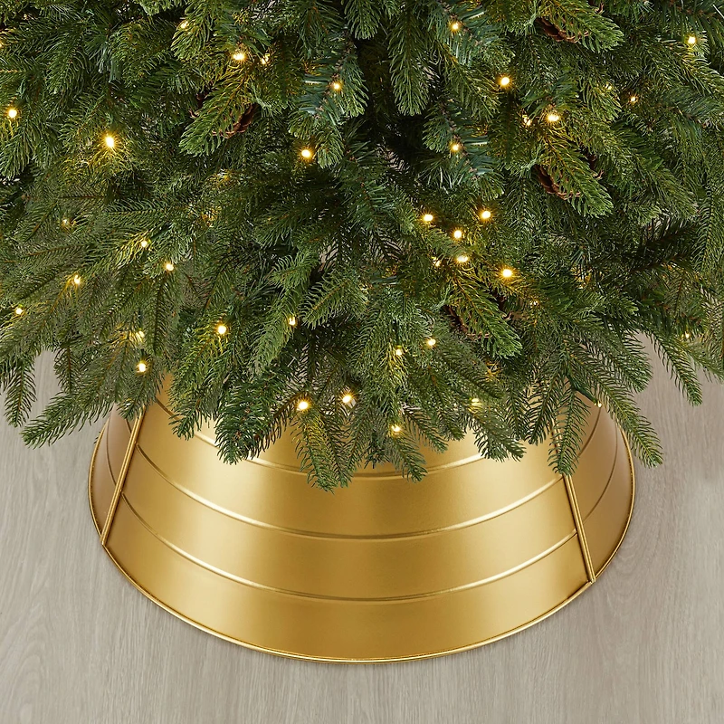 Glitzhome® 22" Christmas Painted Gold Metal Tree Collar