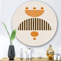 Designart - Abstract Minimal Sun and Moon In Earth Tones II