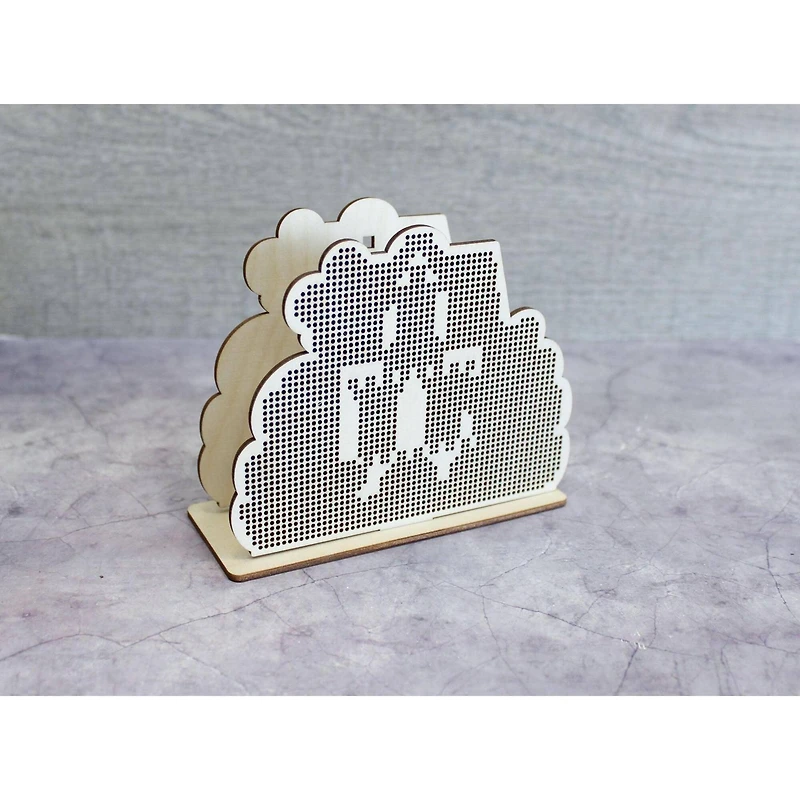 MP Studia Napkin Holder House Cross Stitch On Wood Kit