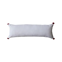 Hello Honey® Red & White Merry Woven Cotton Lumbar Pillow