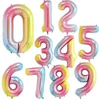 Wizardi 32" Rainbow Gradient Number Foil Balloon