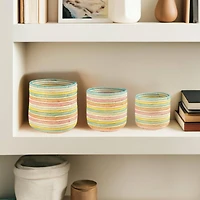 Hello Honey® Handwoven Multicolor Grass Baskets Set