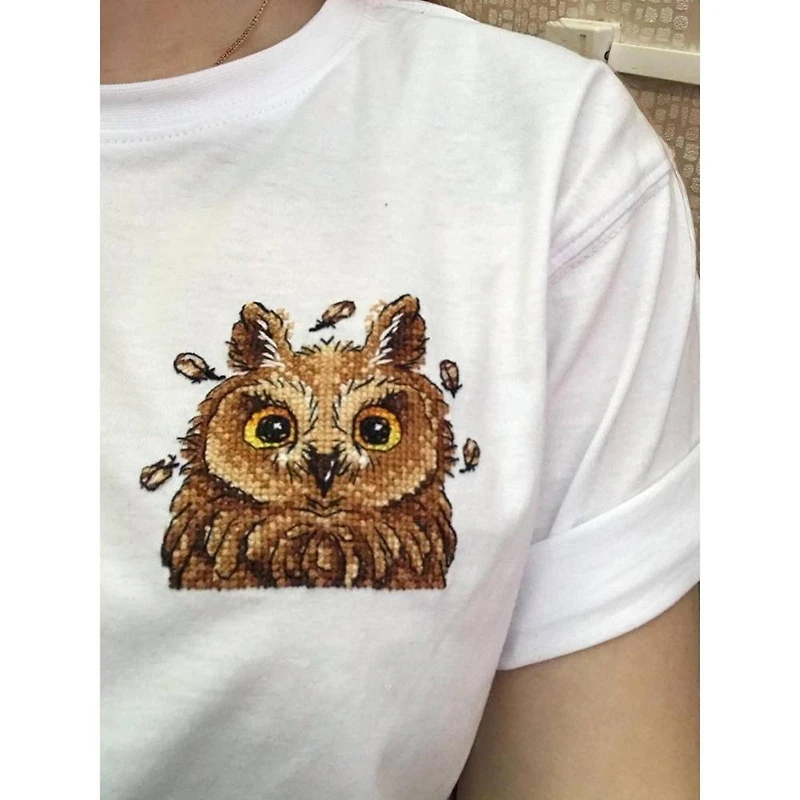 MP Studia Curious Owl Cross Stitch on Clothes Kit