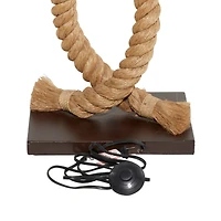 Brown Jute Rope and Iron Rustic Floor Lamp, 63" x 20" x 9"