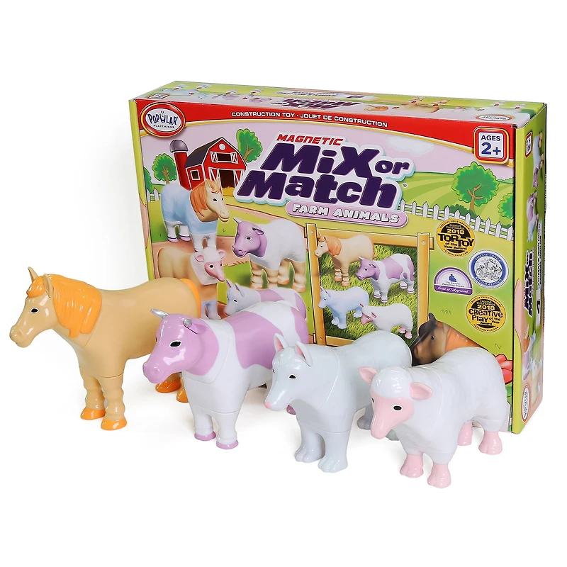 Popular Playthings® Magnetic Mix or Match® Pastel Farm Animals Play Set