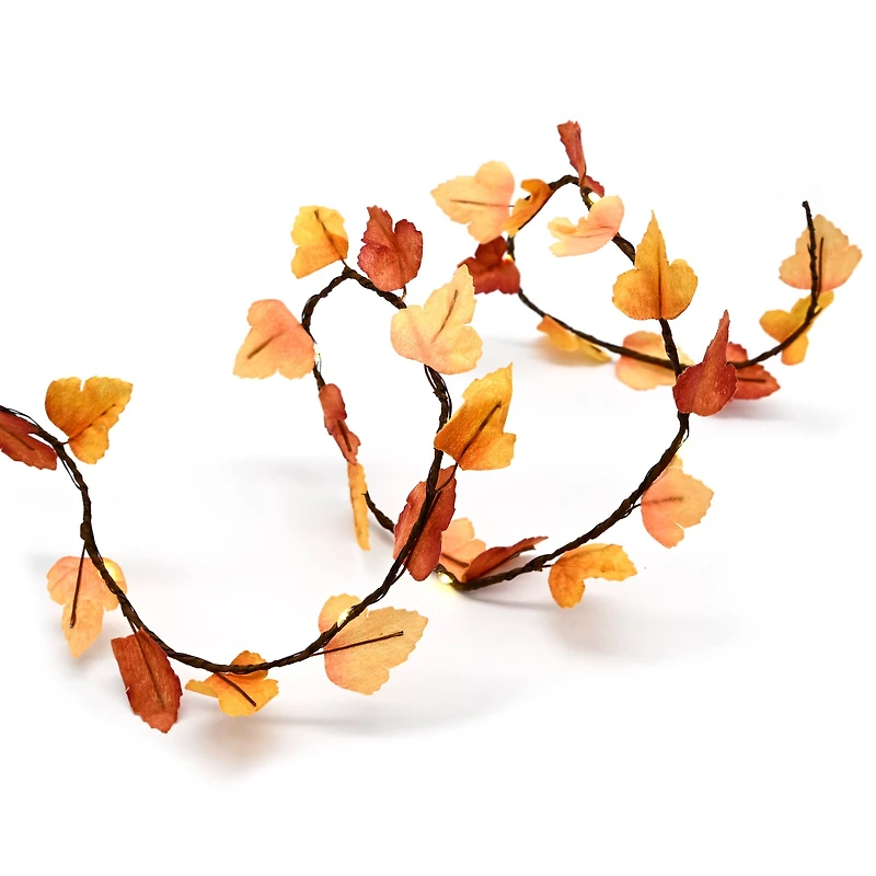 18ct. Warm White LED Brown Maple Leaf String Lights by Ashland®