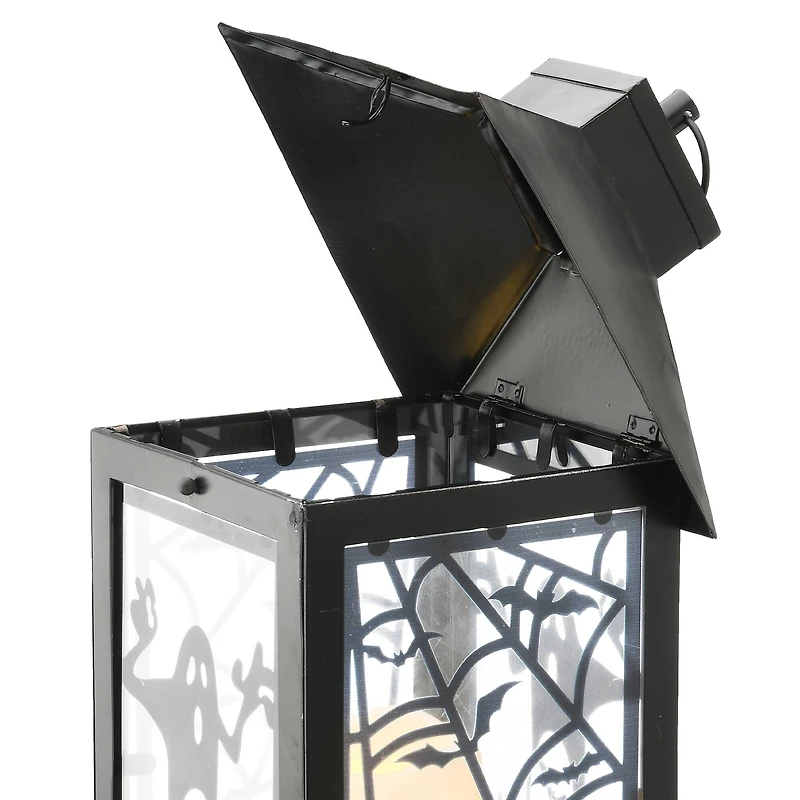 16" Black Halloween Ghost Lantern