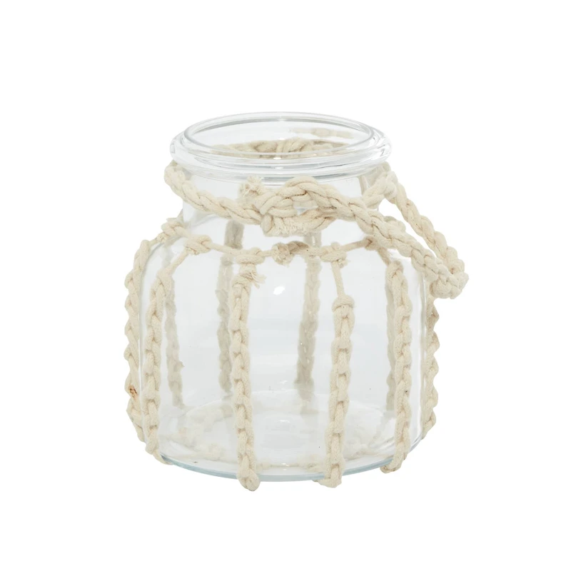 White Glass Coastal Lantern, 6" x 6" x 6"