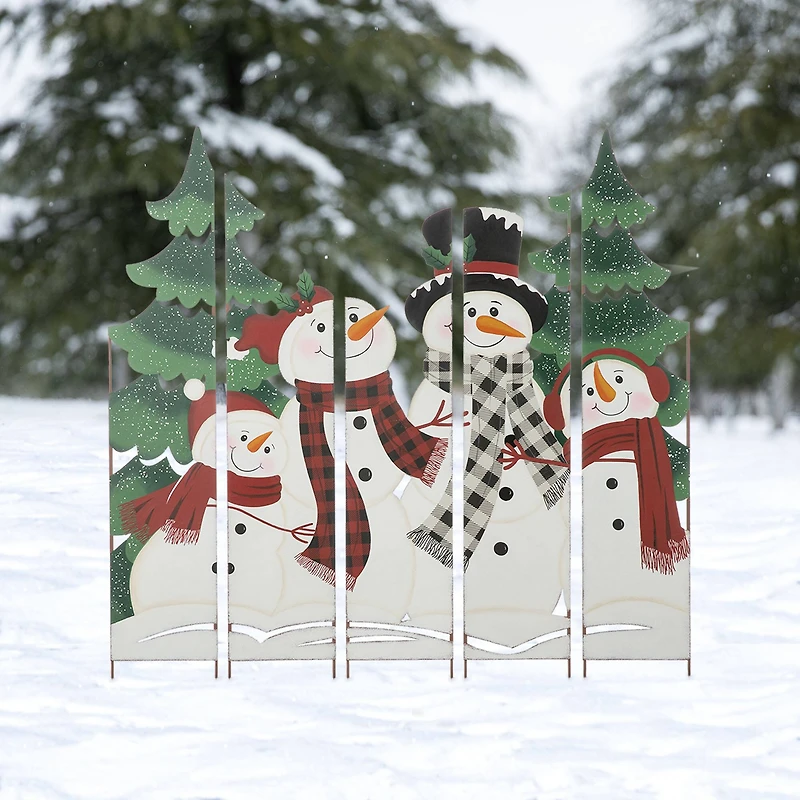Glitzhome® 41.5'' Metal Snowman Family Combo Yardstake