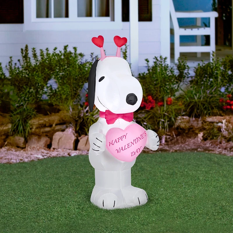 3.5ft. Airblown® Inflatable Valentine's Day Snoopy with Heart Headband