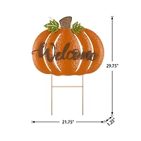 Glitzhome® Metal Welcome Pumpkin Yard Stake