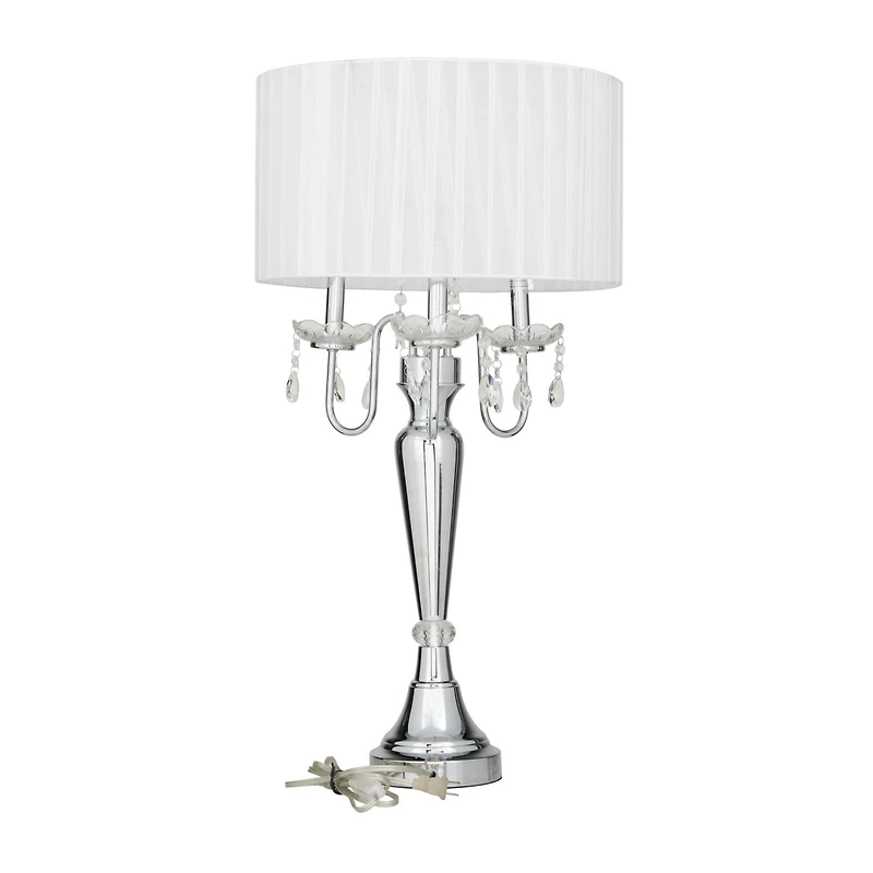 Silver Metal Table Lamp 16" x 16" x 31