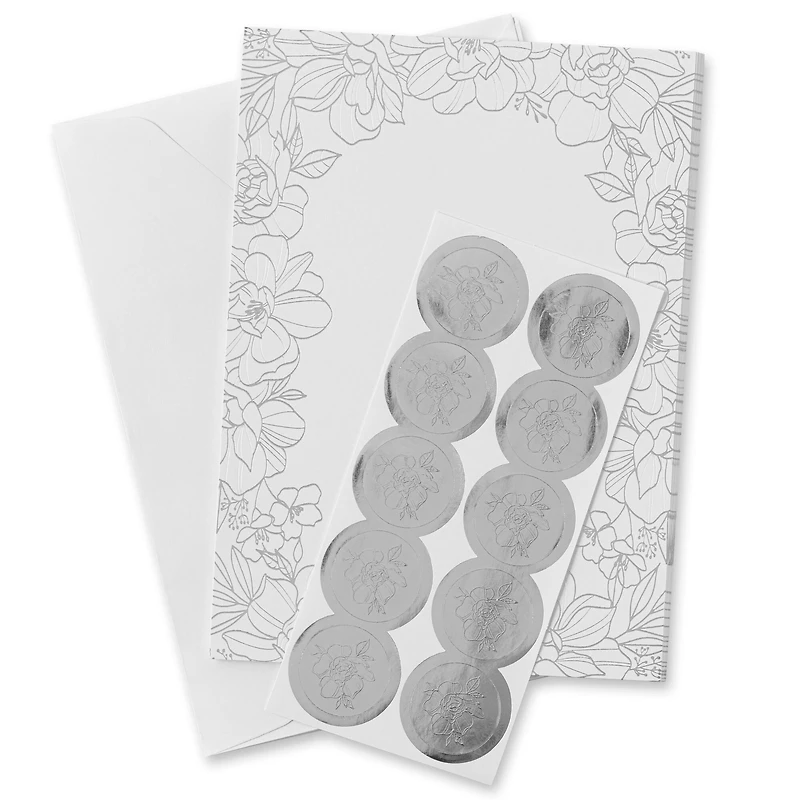 Floral Foil Invite Card Set by Recollections™, 5" x 7"