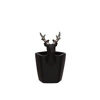7" Black & Silver Reindeer Handle Decorative Container by Ashland®