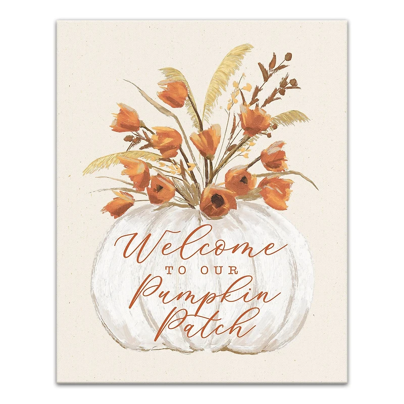 Welcome Pumpkin Patch Canvas Wall Art