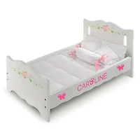 Badger Basket White Rose Doll Bed with Bedding