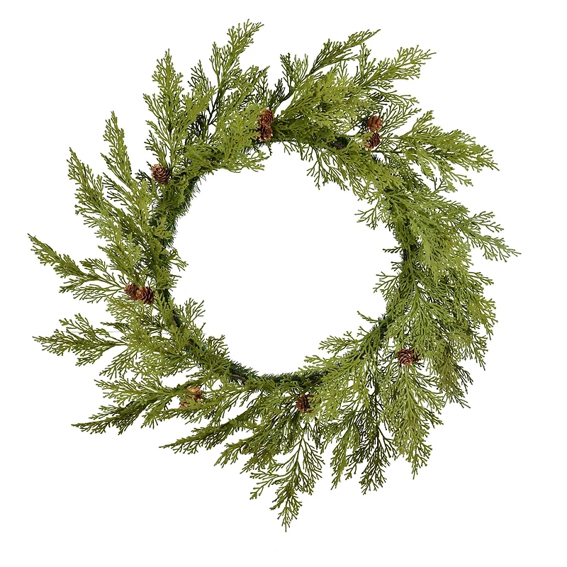 30" Cedar & Pinecone Wreath