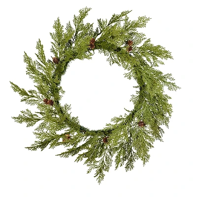 30" Cedar & Pinecone Wreath