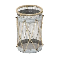 Set of 3" Silver Metal Rustic Lantern, 11", 9", 8"