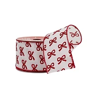 2.5" x 20ft. Red Glitter Bows Wired Ribbon by Celebrate It®