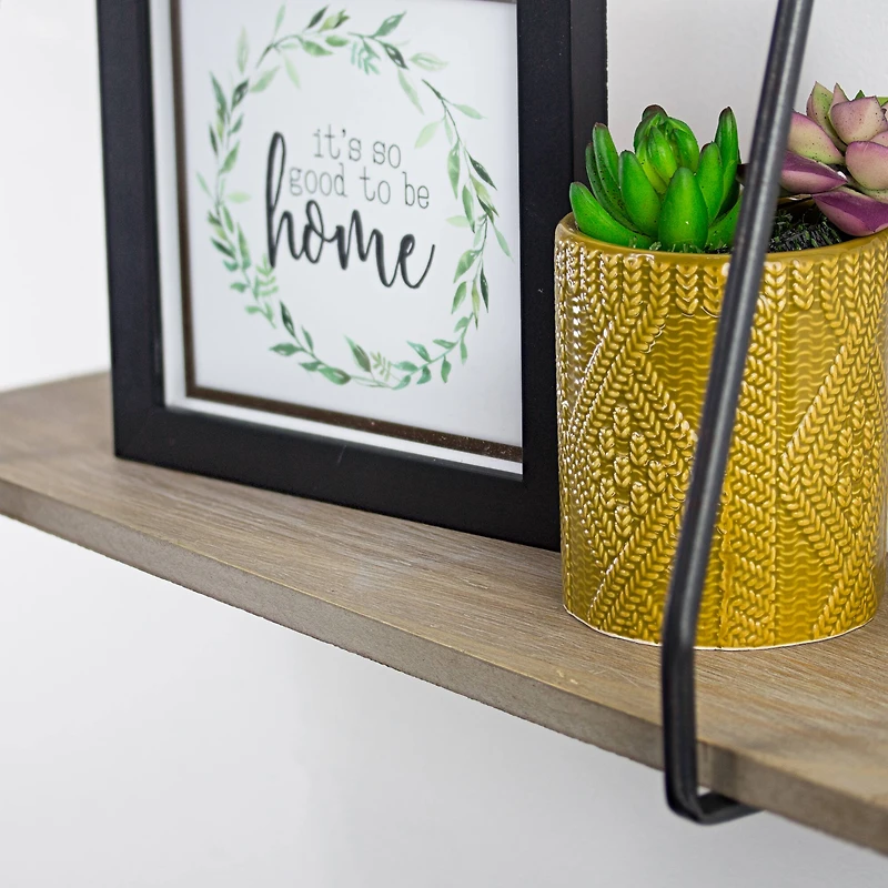 Rustic Hanging Wall Shelves Set