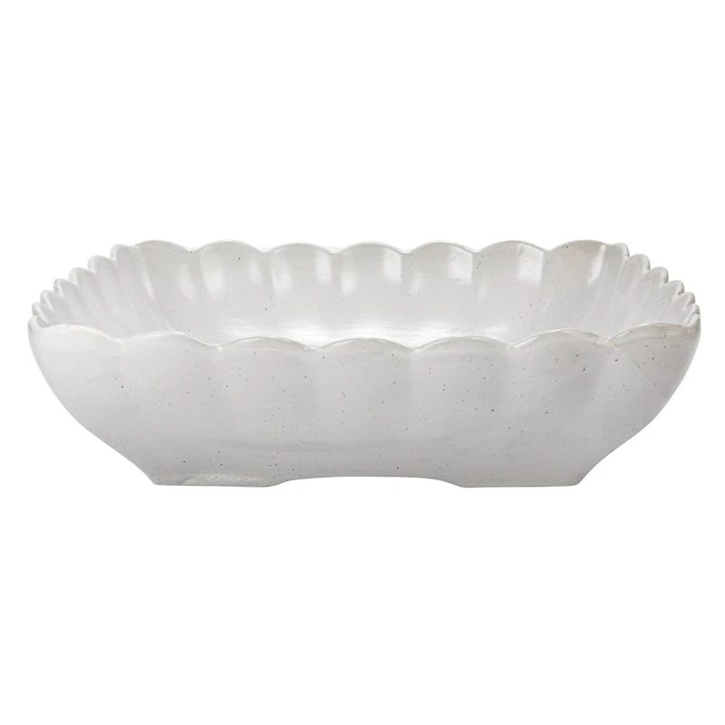 Hello Honey® Matte White Square Stoneware Scalloped Edge Serving Dish Set