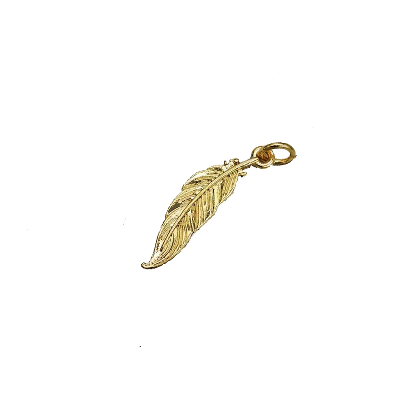 12 Pack: Charmalong™ Gold Feather Charm by Bead Landing™