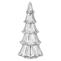 Haute Decor 14" Silver Pre-Lit Mercury Glass Christmas Tree