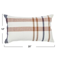 20'' Plaid Cotton Lumbar Pillow Cover