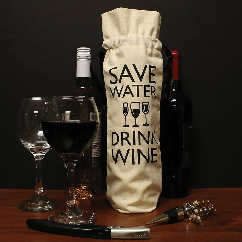 Personality Case™ Save Water Canvas Wine Bag