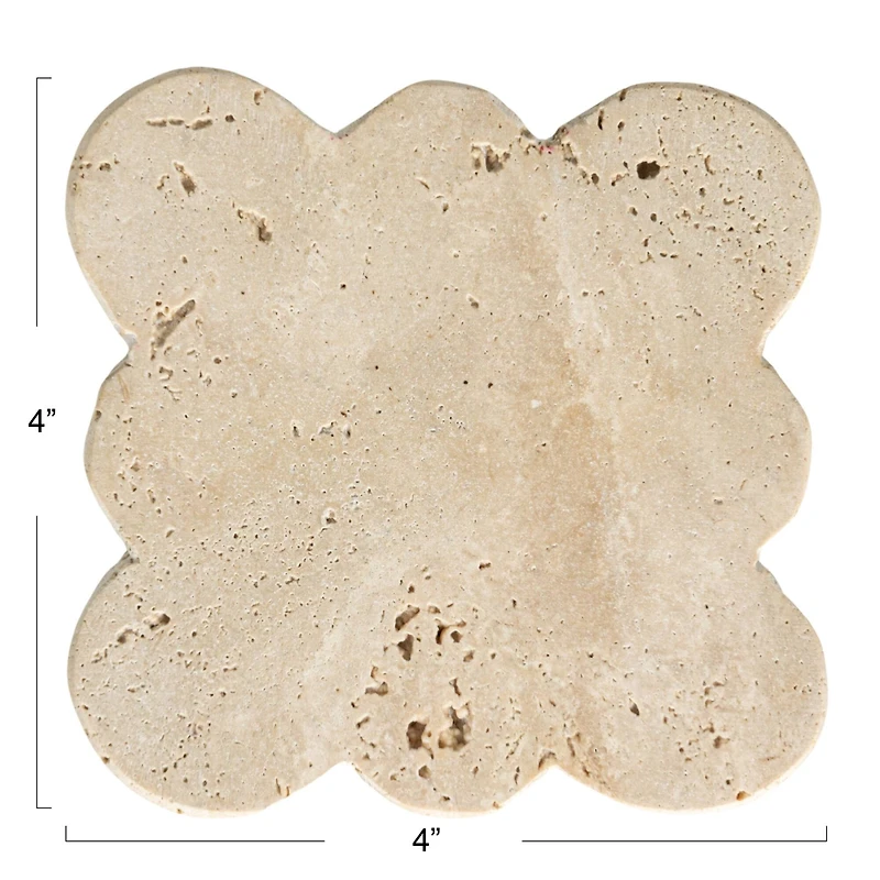 Hello Honey Tuscan Elegance Travertine Coaster Set, 4ct.