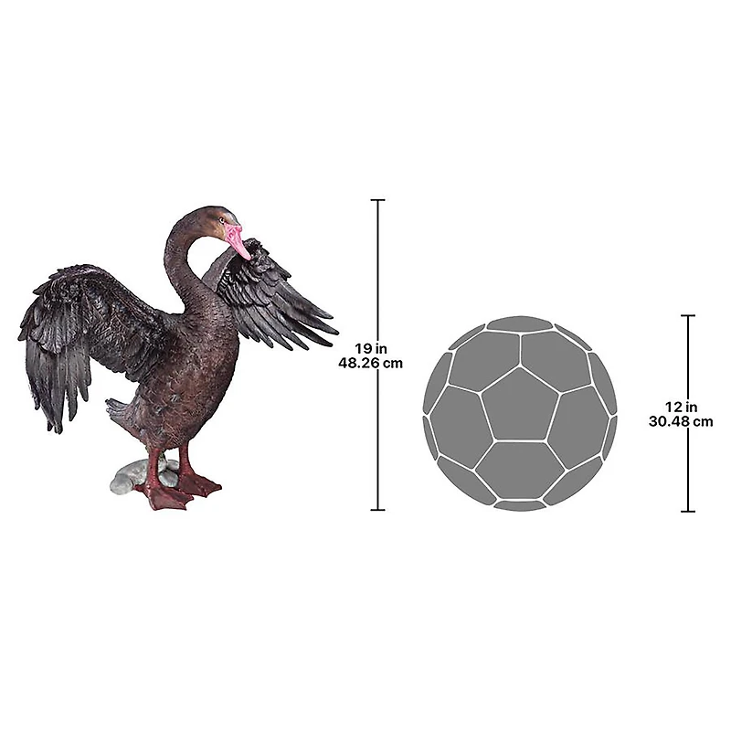 Design Toscano 19" Beautiful Black Swan Statue