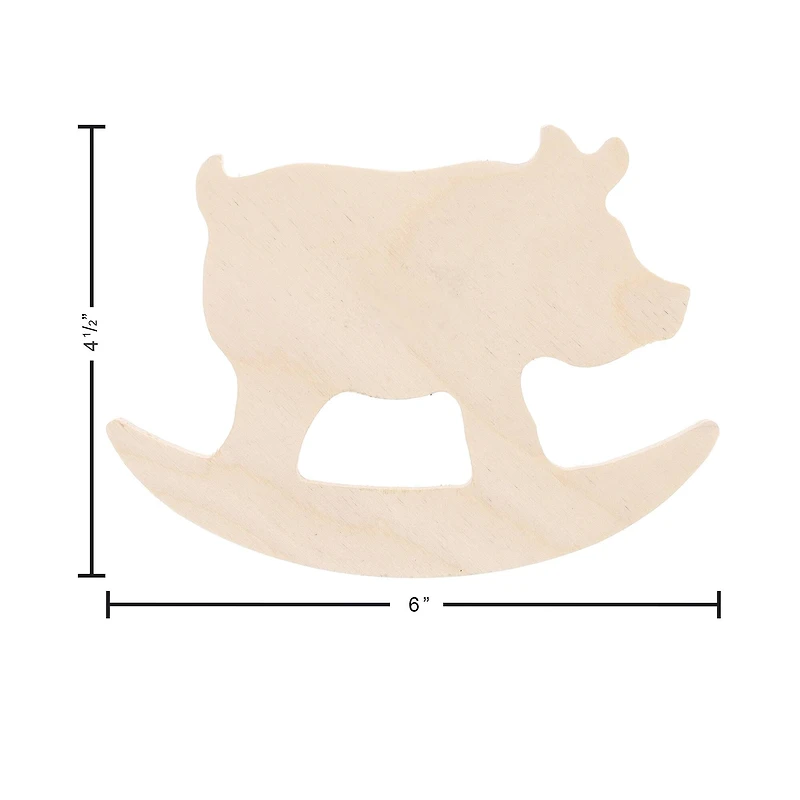 Leisure Arts® 6" Rocking Pig Wood Shape