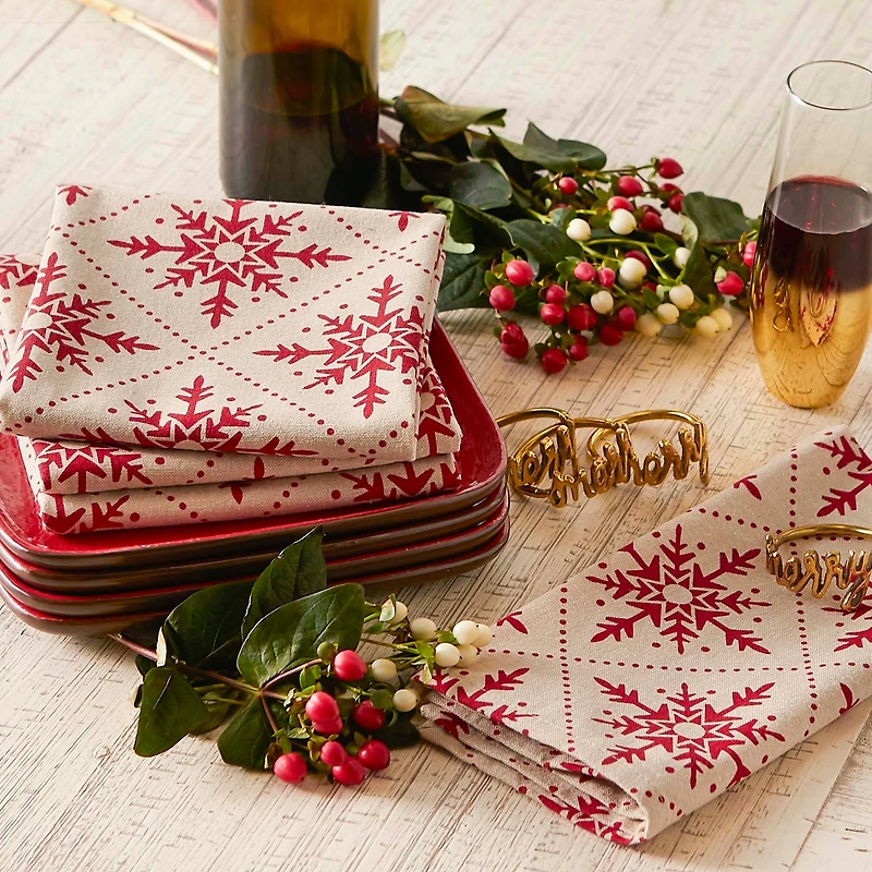 DII® Scandinavian Snowflakes Printed Napkin Set, 6ct.