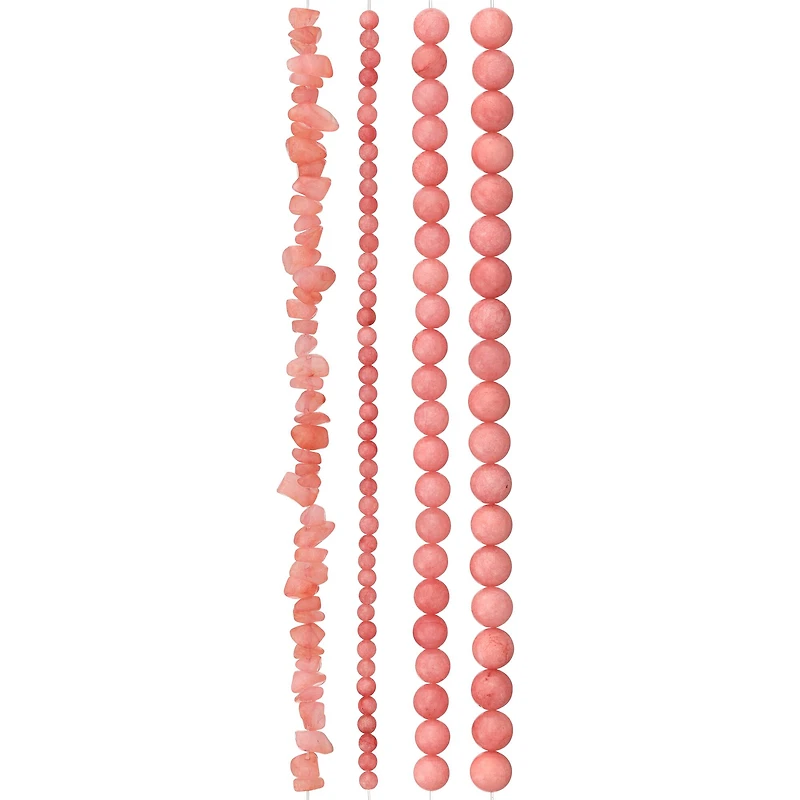 6 Pack: Pink Quartzite Beads Value Pack by Bead Landing™