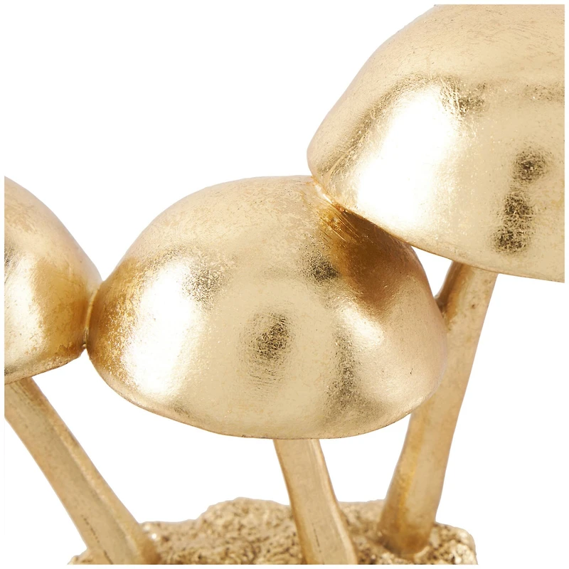 7" Gold Mushroom Metallic Sculpture