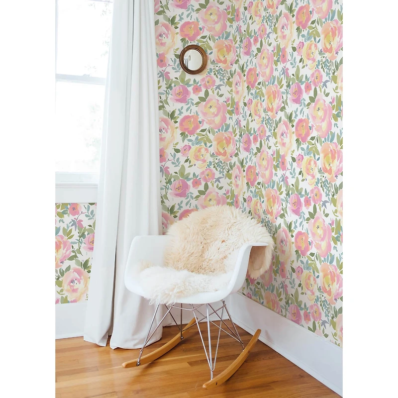 NuWallpaper Pink Gracelyn Flower Peel & Stick Wallpaper