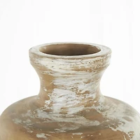 Brown Ceramic Antique Style Distressed Patina Vase