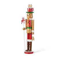 Glitzhome® 24"H Wooden Christmas Gingerbread Man Nutcracker