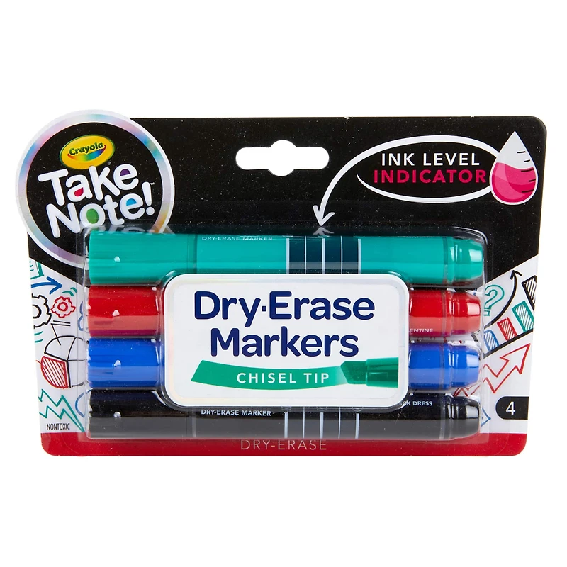 Crayola® Take Note™ Chisel Tip Dry Erase Markers, 6 Packs of 4