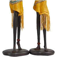 Handmade Polystone African Inspired Sculpture Set