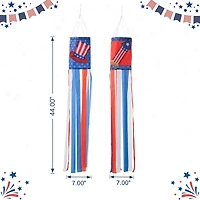 Glitzhome® 44" Patriotic Americana Uncle Sam Hat & Fireworks Windsocks Set