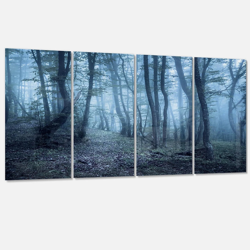 Designart - Spring Foggy Forest Trees