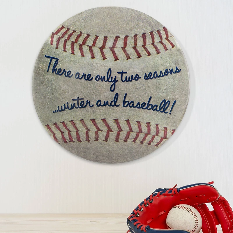 American Art Décor™ 15" Two Seasons Baseball Dome Metal Sign