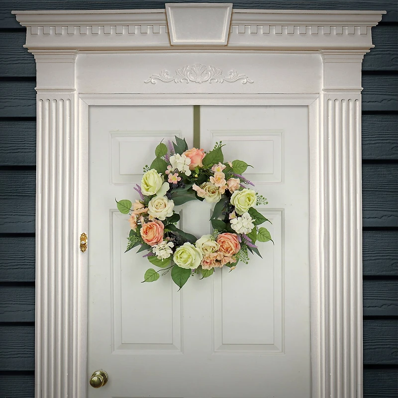24'' Rose and Peony Flowers Wreath