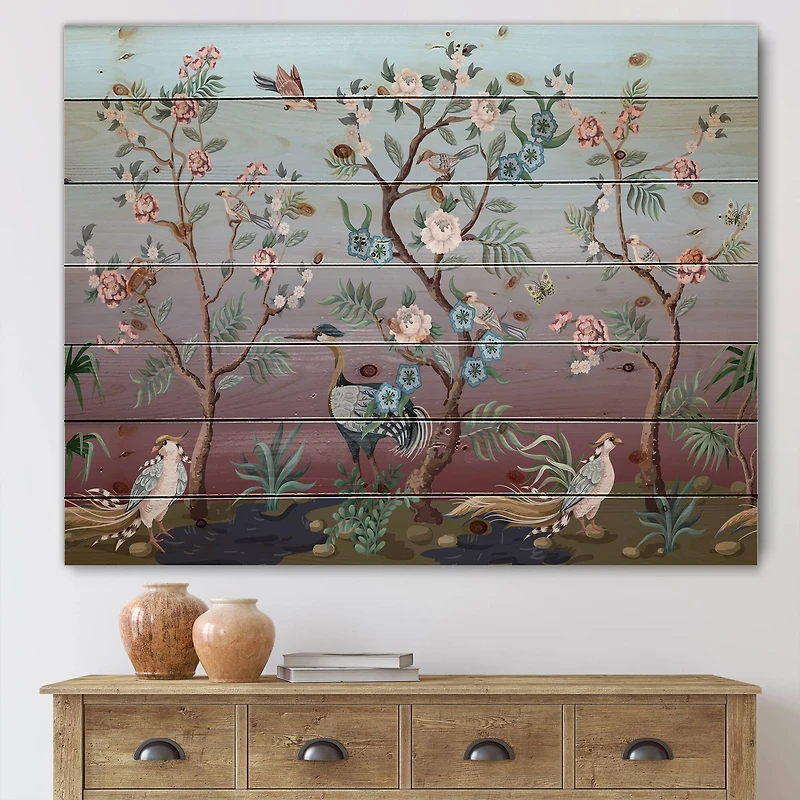 Designart - Chinoiserie With Birds and Peonies XI